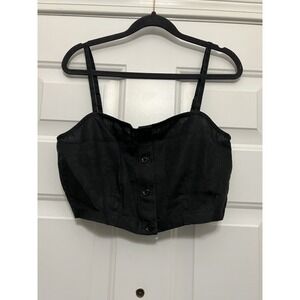 Outerknown Eclipse Linen Cropped Tank Top Button Down PCH‎ Women's Size S